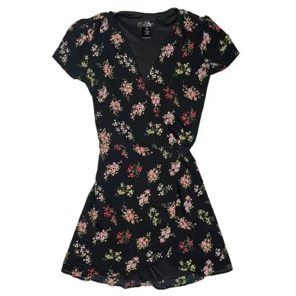 aqua black floral dress Aqua Ruffled Maxi Dress Exclusive In Black Multi - 76% Off